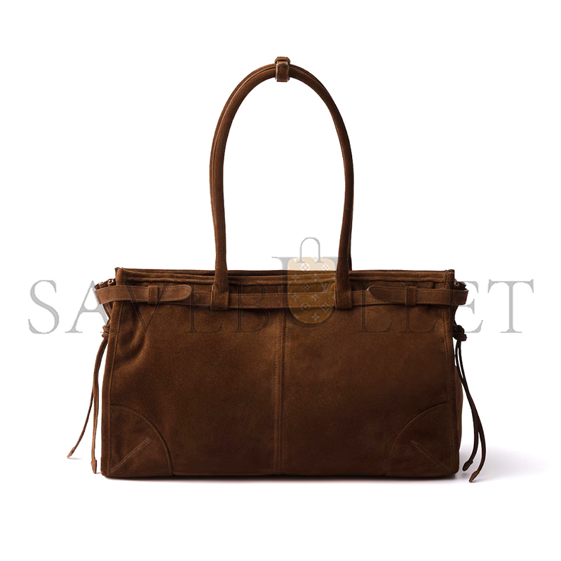 PRADA BONNIE LARGE SUEDE HANDBAG 1BA433 (38*24*12cm)